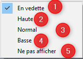 Liste des priorités d&#39;affichage
